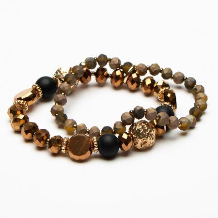 Twin strand crystal stretch bracelet