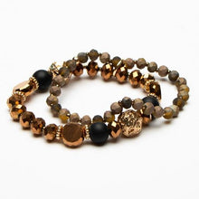 Load image into Gallery viewer, Twin strand crystal stretch bracelet
