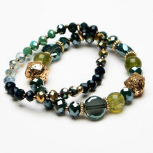 Load image into Gallery viewer, Twin strand crystal stretch bracelet
