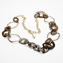 Load image into Gallery viewer, Long resin &amp; Metal link necklace
