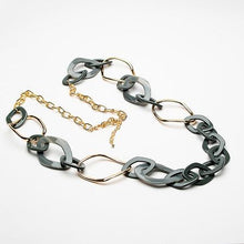 Load image into Gallery viewer, Long resin &amp; Metal link necklace
