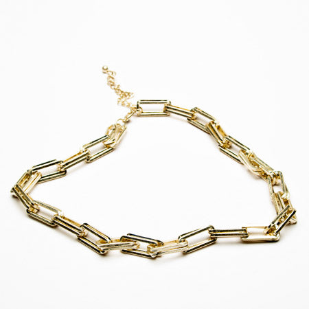 Elongated Link Short Necklace
