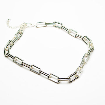 Elongated Link Short Necklace
