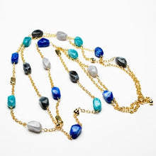 Load image into Gallery viewer, Long twin chain mis shaped resin beads
