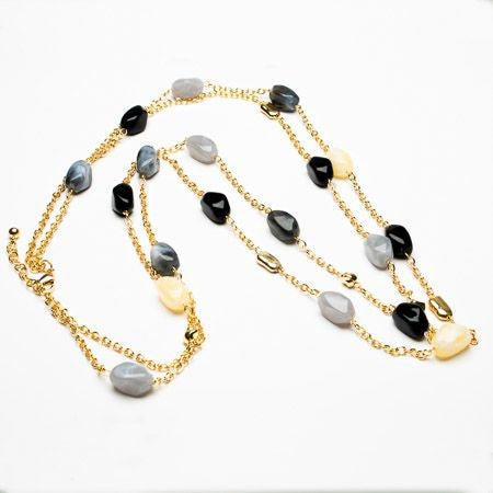 Long twin chain mis shaped resin beads