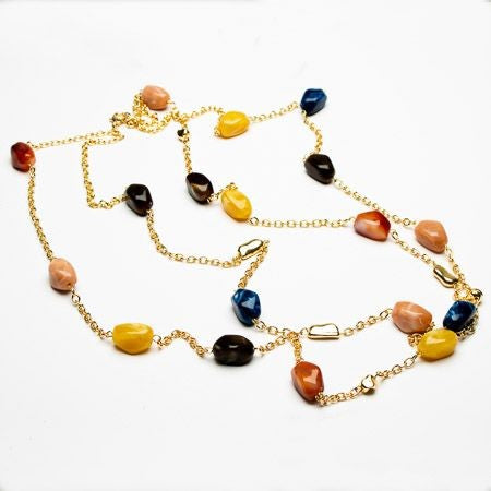 Long twin chain mis shaped resin beads