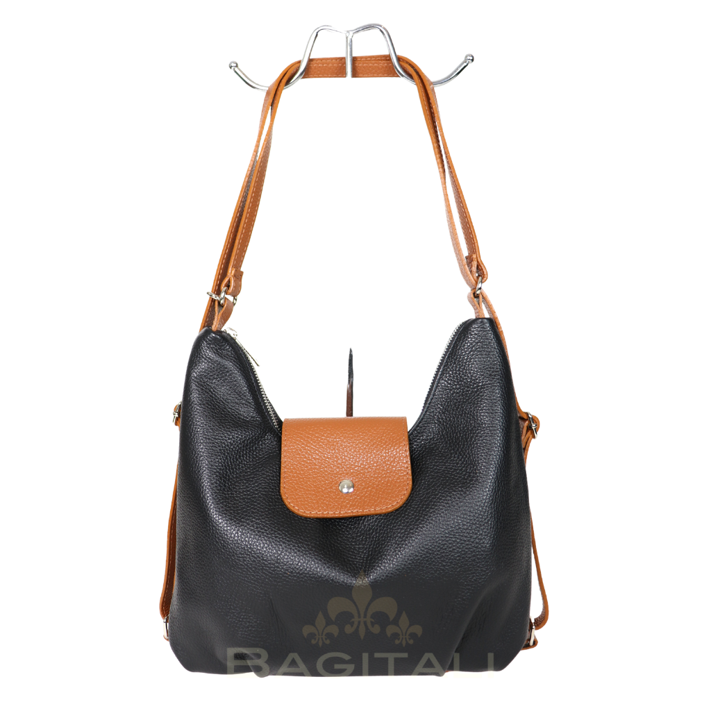 Leather 2-Way Backpack & Crossbody