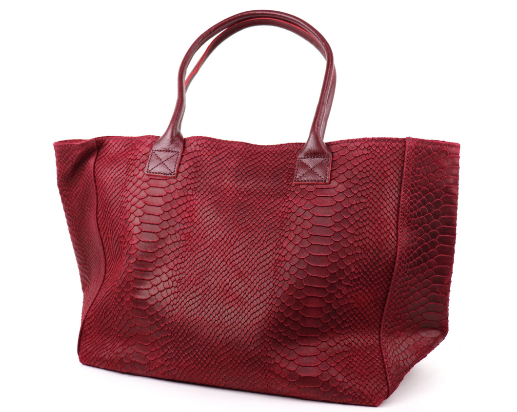 Suede two style shopper bag