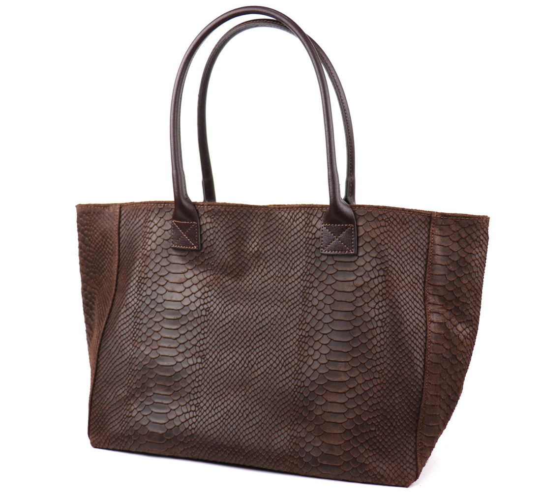 Suede two style shopper bag
