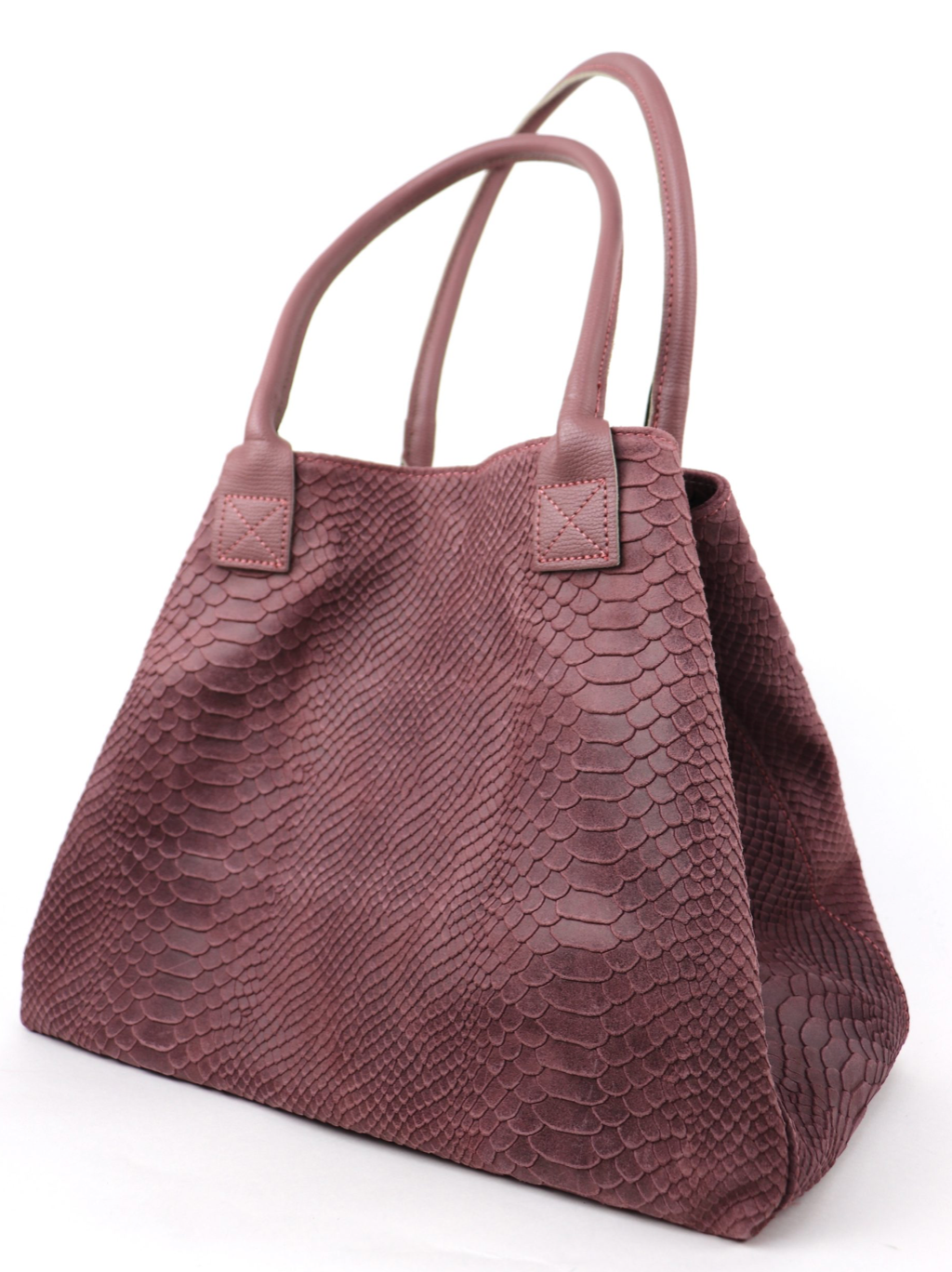 Suede two style shopper bag