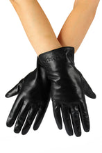 Load image into Gallery viewer, Cross Stitch Detail Leather Gloves
