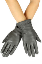 Load image into Gallery viewer, Cross Stitch Detail Leather Gloves
