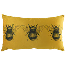 Load image into Gallery viewer, Gold Bee Rectangular Velvet Cushion
