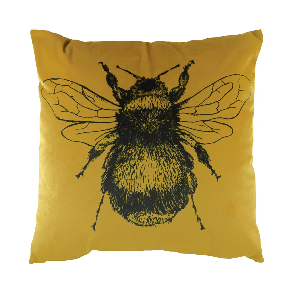 Gold Bee Velvet Cushion