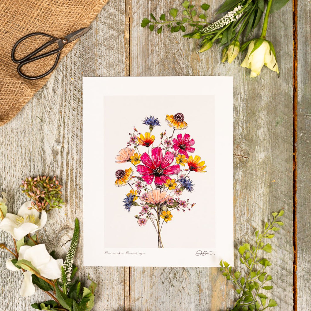 Pink Posy 10×12″ Fine Art Print
