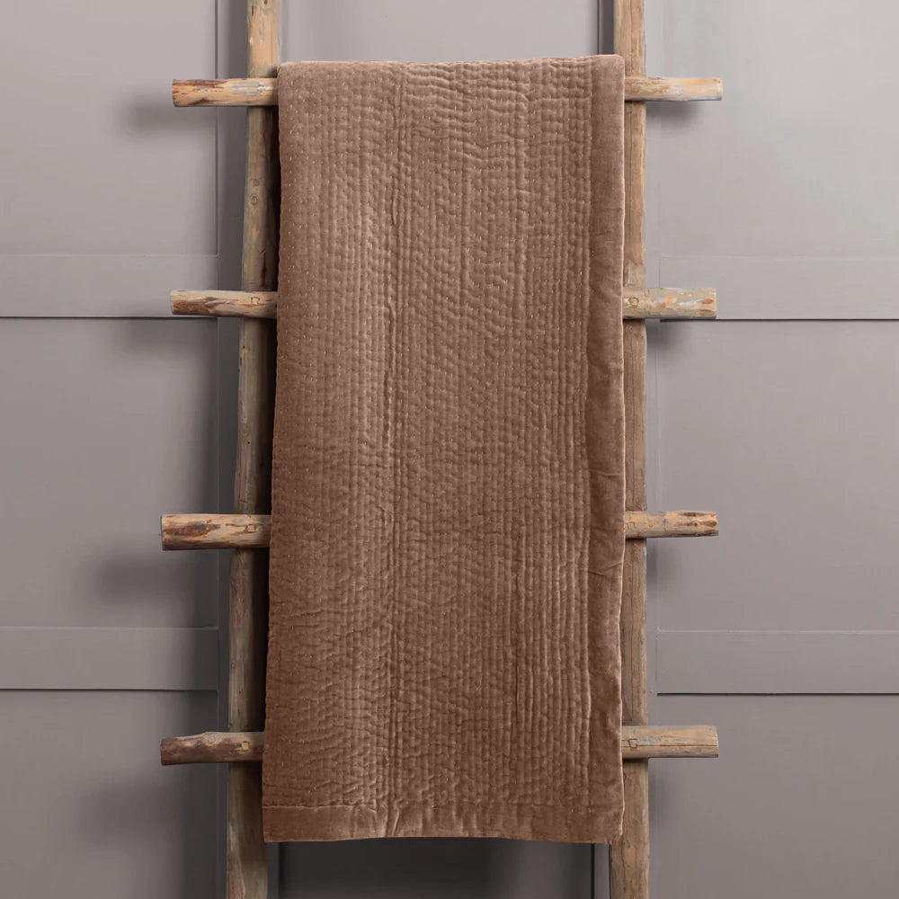 Haze Velvet Quilted Throw