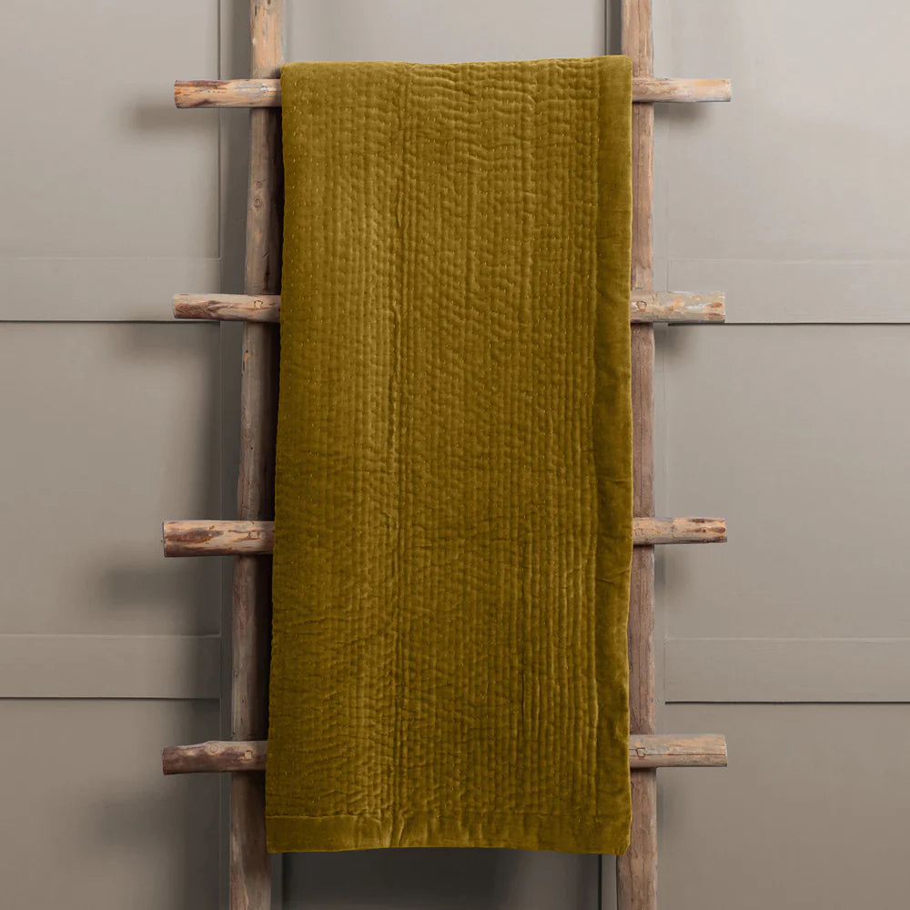 Haze Velvet Quilted Throw