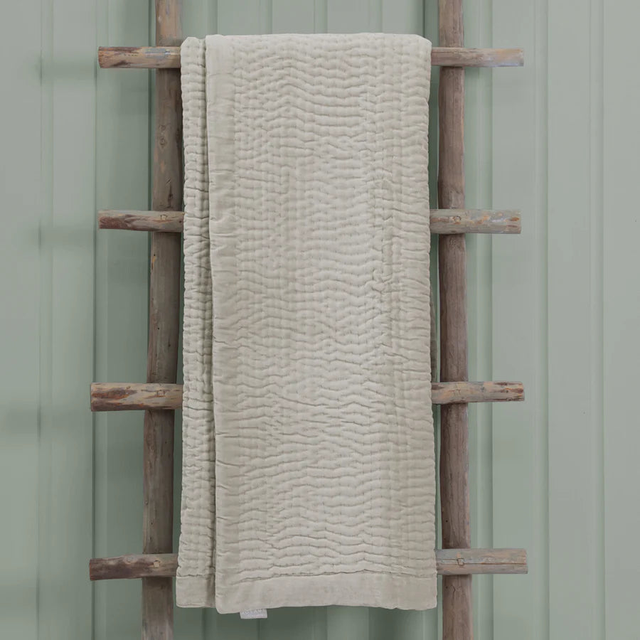 Haze Velvet Quilted Throw