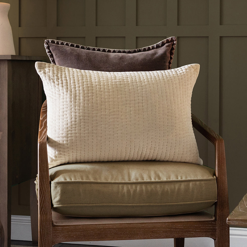 Haze Embroidered Feather Cushion -Rectangle