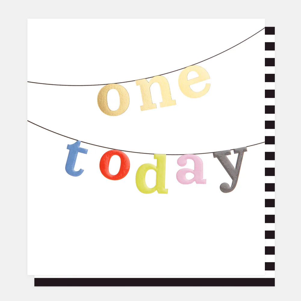 One Today Bunting 1st Birthday Card
