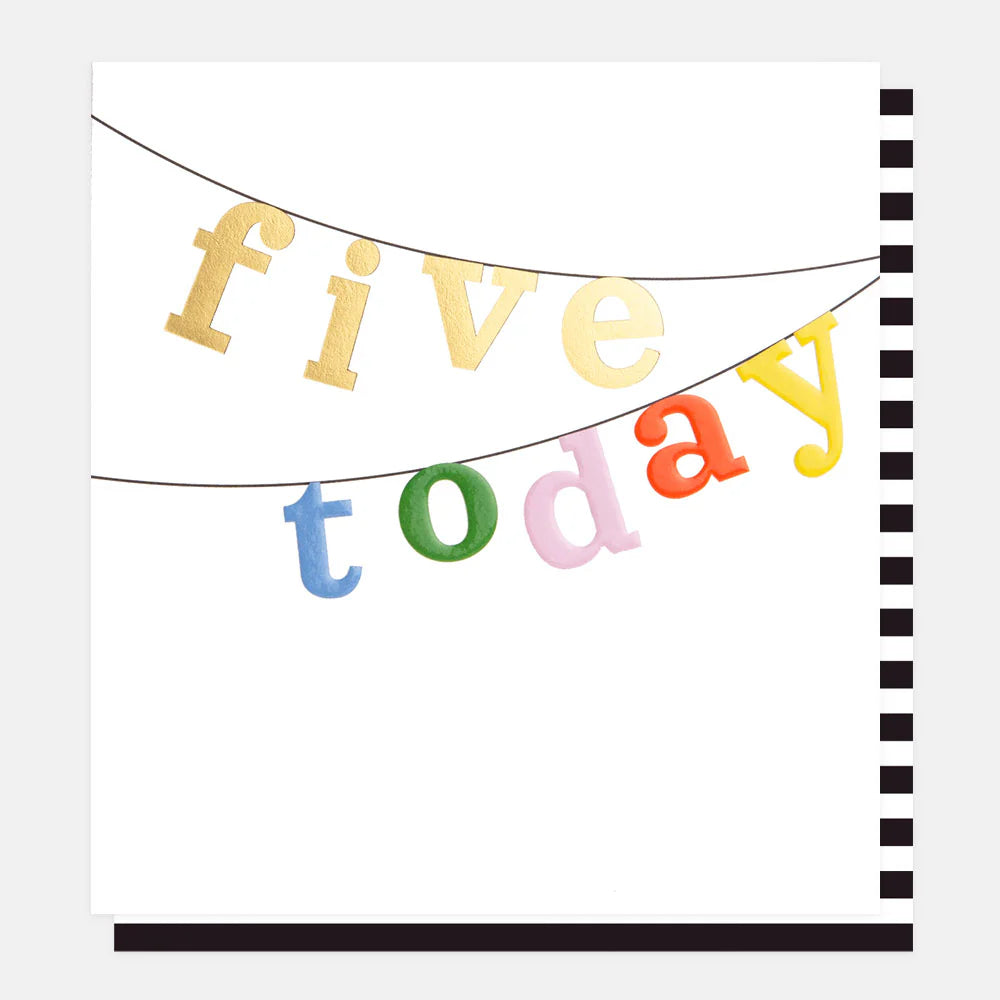 Five Today Bunting 5th Birthday Card