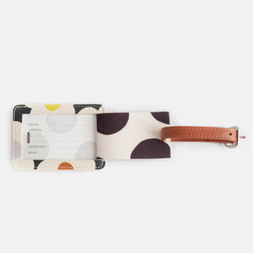Multi Flower Charcoal Luggage Tag