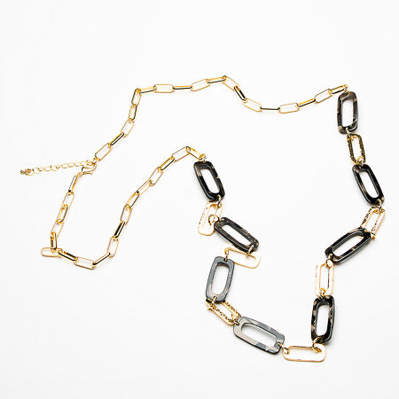 Gold and blue link chain necklace from Little Gems Accessories