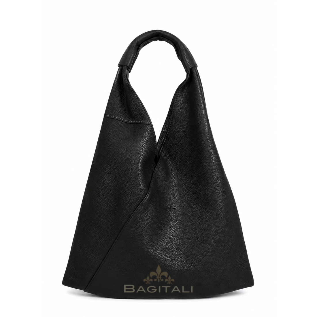 Pebbled Italian Leather Shoulder Bag