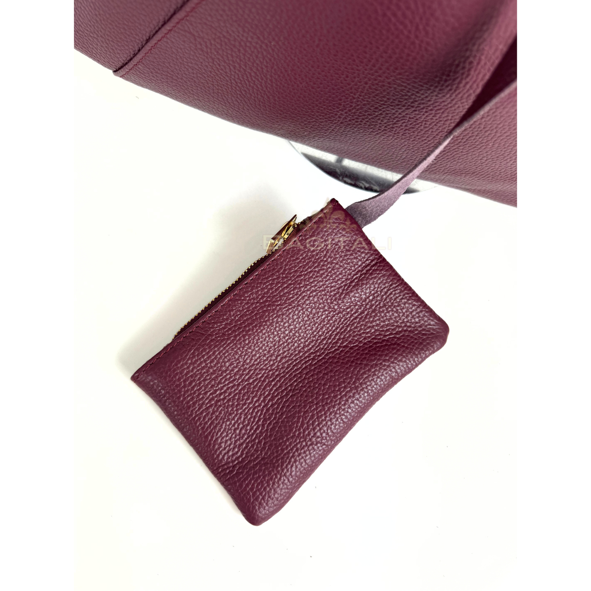Pebbled Italian Leather Shoulder Bag
