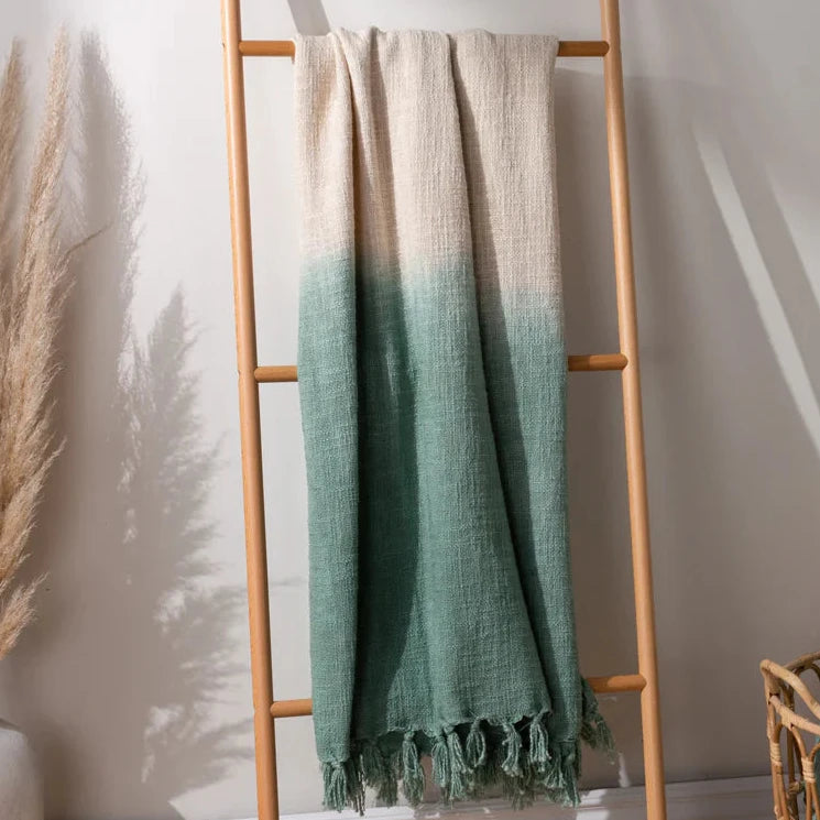 Mizu Dip Dye Fringed Throw