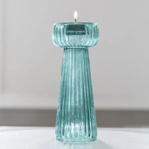 Tall T-Light Holder Smokey Green