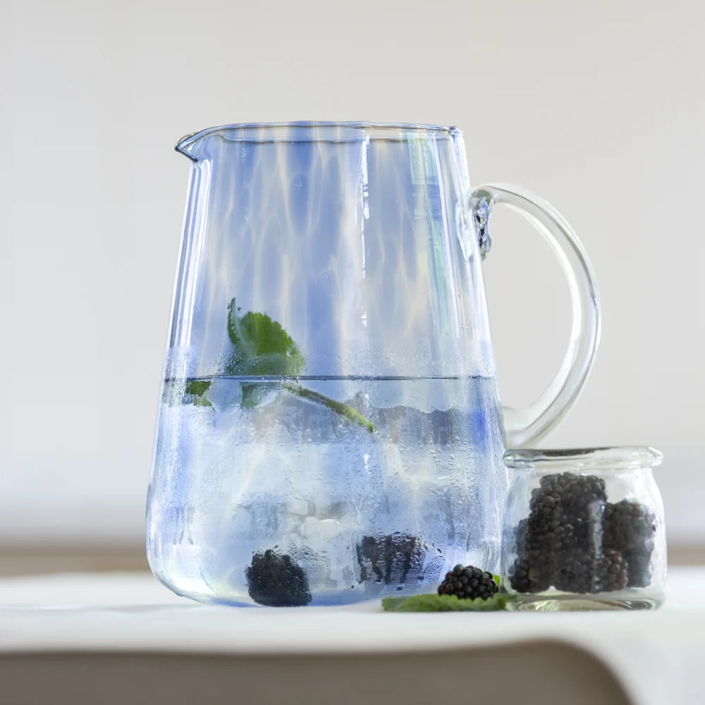 Glass Jug Leopard Blue
