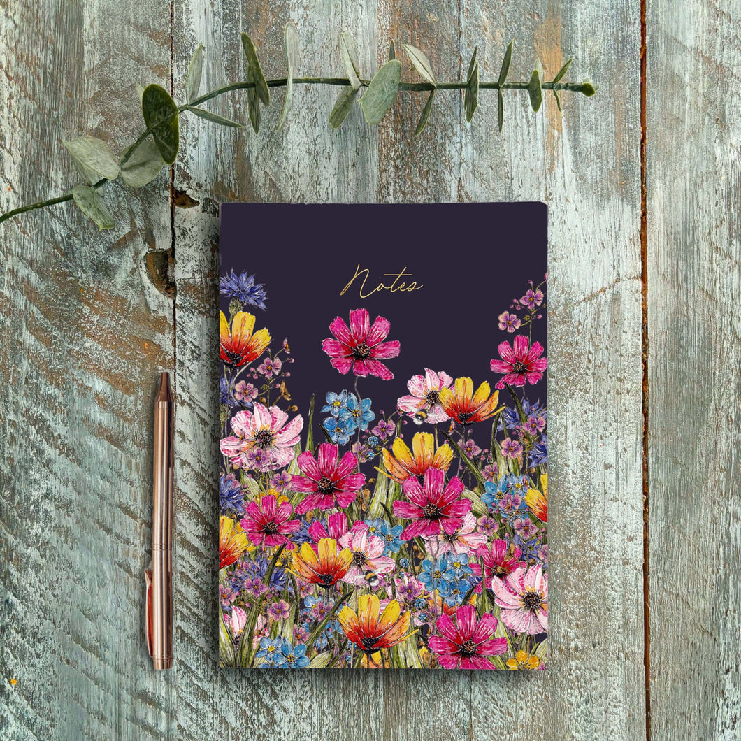 The Regency Gardens (Wildflower Blooms Noir) A5 Chunky Notebook