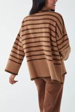 Load image into Gallery viewer, High Neck Stripe Wide Sleeve Jumper
