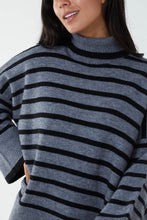 Load image into Gallery viewer, High Neck Stripe Wide Sleeve Jumper
