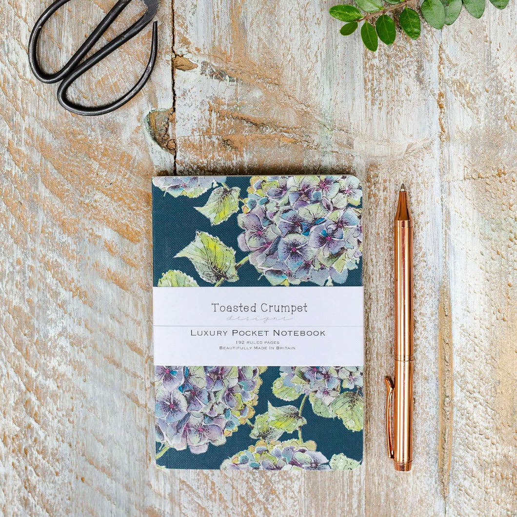 Hydrangea A6 Lined Pocket Notebook