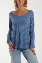 Load image into Gallery viewer, V-neck Vertical Rib Jumper
