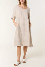 Load image into Gallery viewer, Pure Linen Boat Neck Midi Dress
