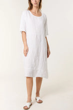 Load image into Gallery viewer, Pure Linen Boat Neck Midi Dress

