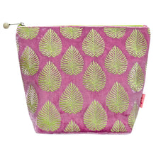 Load image into Gallery viewer, Embroidered Leaf Large Cosmetic Purse
