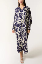 Load image into Gallery viewer, Abstract Floral Collared Maxi Dress
