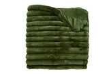 Load image into Gallery viewer, Ribbed faux fur throw olive
