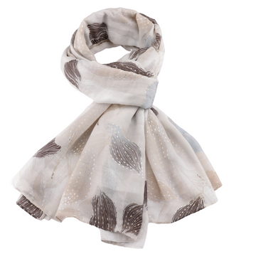 Gold Line Leaves Scarf