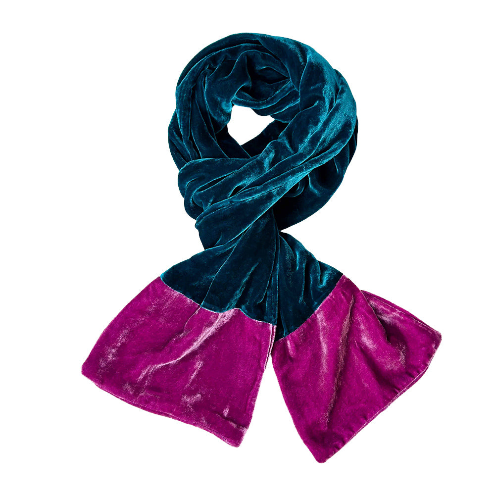 Velvet Scarf with Contrast Ends