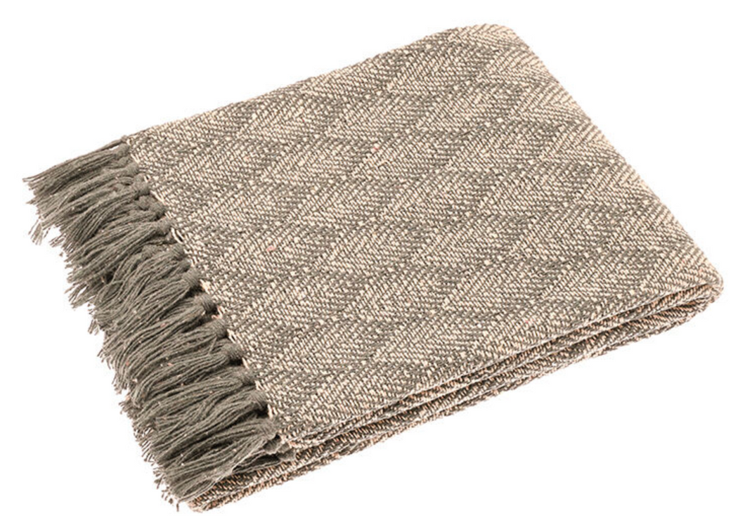 Leaf recycled cotton throw