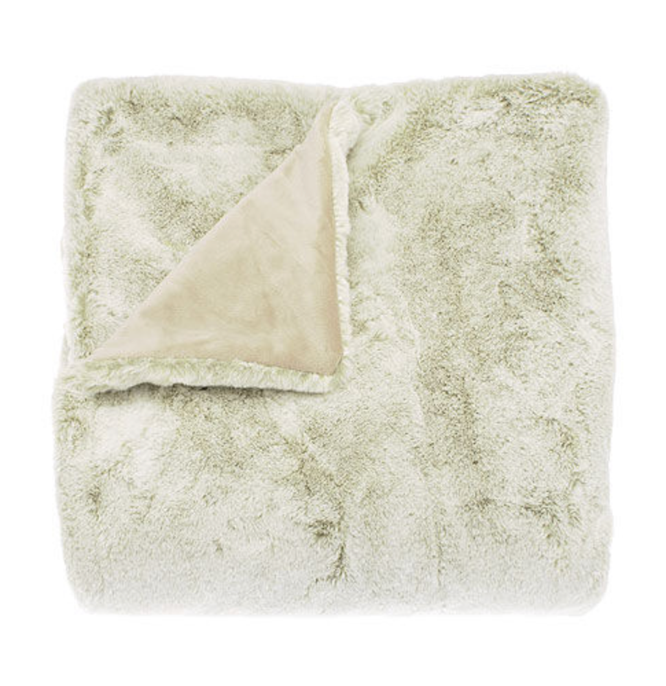 Tipped faux fur throw
