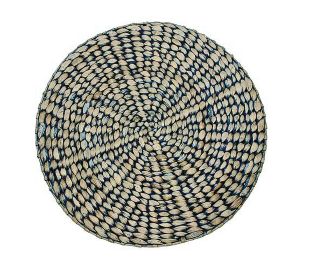 Circular hyacinth placemat blue