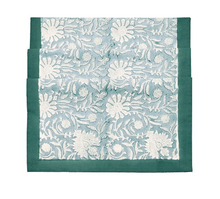 Load image into Gallery viewer, Elise handblock print runner aqua
