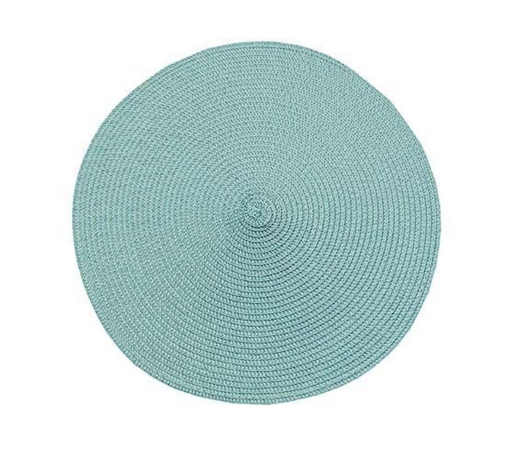 Circular ribbed placemat ocean