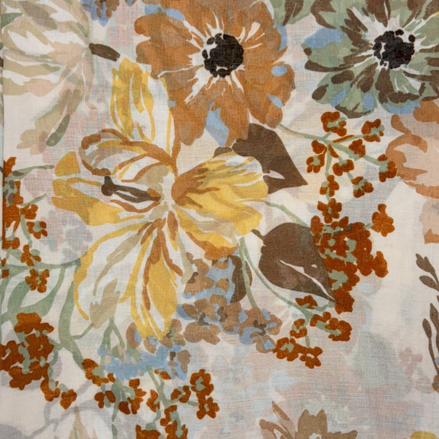 Soft Vintage Floral Print Scarf